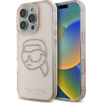 Karl Lagerfeld IML Rhinestones Karl Head Case for iPhone 16 Pro Pink - (KF002561-0)