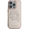 Karl Lagerfeld IML Rhinestones Karl Head Case for iPhone 16 Pro Pink - (KF002561-0)