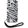 Karl Lagerfeld IML Zebra Pattern & Cord case for iPhone 15 Pro - black - (KF002073-0)