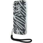 Karl Lagerfeld IML Zebra Pattern & Cord iPhone 16 Case - Black - (KF002360-0)