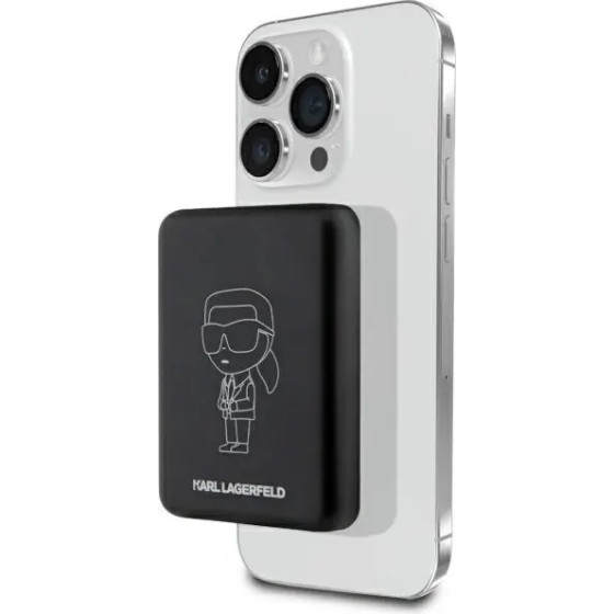 Karl Lagerfeld Inductive power bank KLPBMKIOTTGK 5W 3000mAh black/black Ikonik MagSafe - (KF001632-0)
