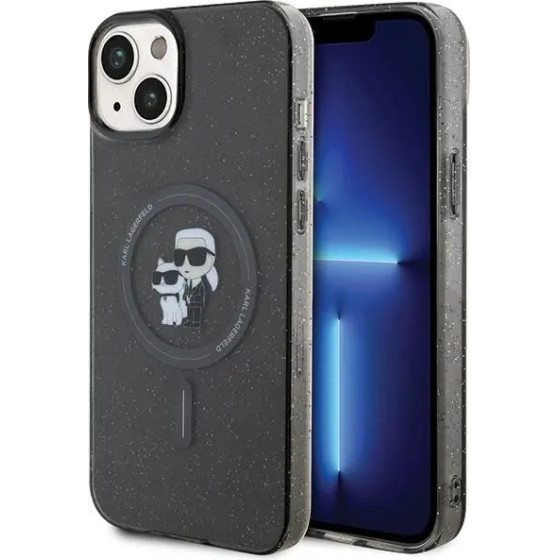 Karl Lagerfeld Karl&Choupette Glitter MagSafe case for iPhone 15 - black - (KF001738-0)