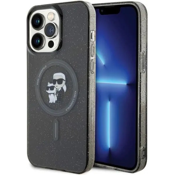 Karl Lagerfeld Karl&Choupette Glitter MagSafe case for iPhone 15 Pro Max - black - (KF001741-0)