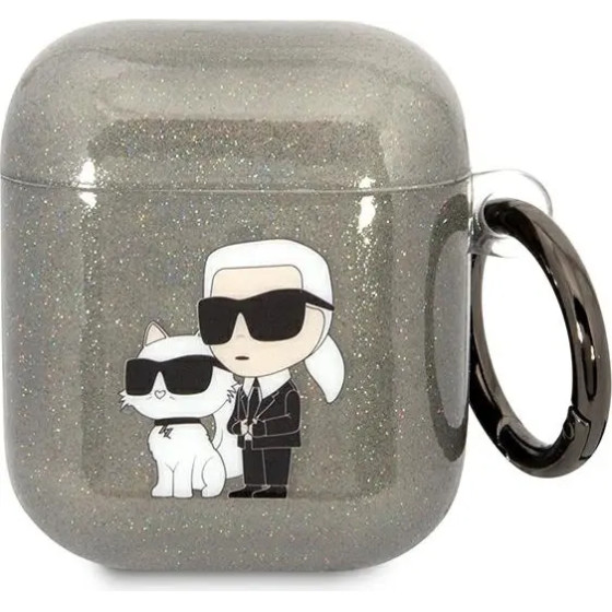 Karl Lagerfeld KLA2HNKCTGK Airpods 1/2 cover black/black Gliter Karl&Choupette - (KF001577-0)