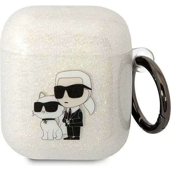 Karl Lagerfeld KLA2HNKCTGT Airpods 1/2 cover transparent Gliter Karl&Choupette - (KF001574-0)