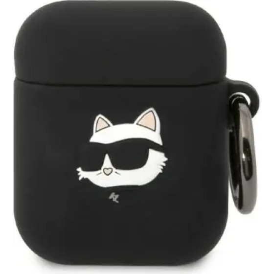Karl Lagerfeld KLA2RUNCHK AirPods 1/2 cover black/black Silicone Choupette Head 3D - (KF001468-0)