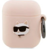 Karl Lagerfeld KLA2RUNCHP AirPods 1/2 cover pink/pink Silicone Choupette Head 3D - (KF001474-0)