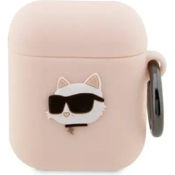 Karl Lagerfeld KLA2RUNCHP AirPods 1/2 cover pink/pink Silicone Choupette Head 3D - (KF001474-0)