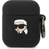 Karl Lagerfeld KLA2RUNIKK AirPods 1/2 cover black/black Silicone Karl Head 3D - (KF001459-0)