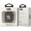 Karl Lagerfeld KLA2RUNIKK AirPods 1/2 cover black/black Silicone Karl Head 3D - (KF001459-0)