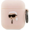Karl Lagerfeld KLA2RUNIKP AirPods 1/2 cover pink/pink Silicone Karl Head 3D - (KF001465-0)