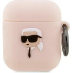 Karl Lagerfeld KLA2RUNIKP AirPods 1/2 cover pink/pink Silicone Karl Head 3D - (KF001465-0)