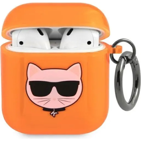 Karl Lagerfeld KLA2UCHFO AirPods cover pomaranczowy/orange Choupette - (KF000630-0)