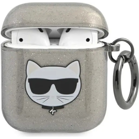 Karl Lagerfeld KLA2UCHGK AirPods 1/2 cover black/black Glitter Choupette - (KF000636-0)