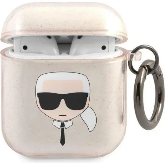 Karl Lagerfeld KLA2UKHGD AirPods cover zloty/gold Glitter Karl`s Head - (KF000840-0)