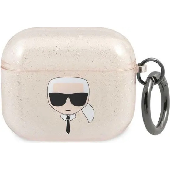 Karl Lagerfeld KLA3UKHGD AirPods 3 cover zloty/gold Glitter Karl`s Head - (KF000842-0)