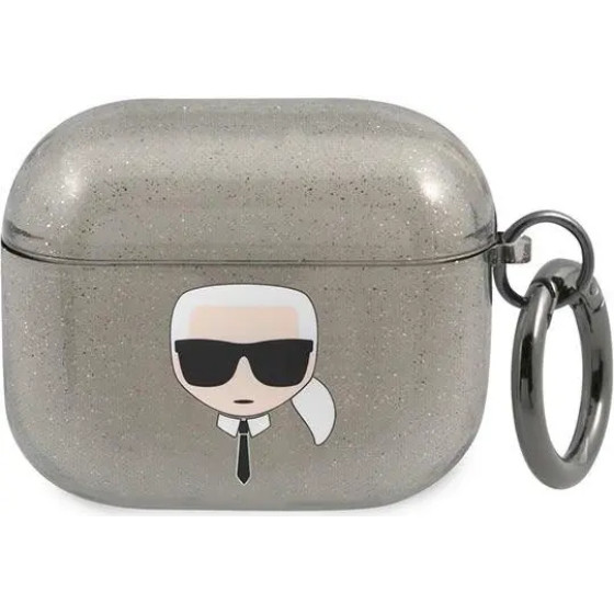 Karl Lagerfeld KLA3UKHGK AirPods 3 cover czarny/black Glitter Karl`s Head - (KF000833-0)