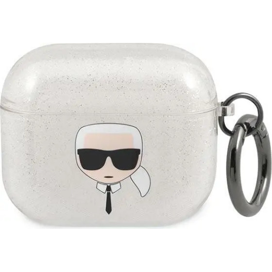 Karl Lagerfeld KLA3UKHGS AirPods 3 cover srebrny/silver Glitter Karl`s Head - (KF000836-0)