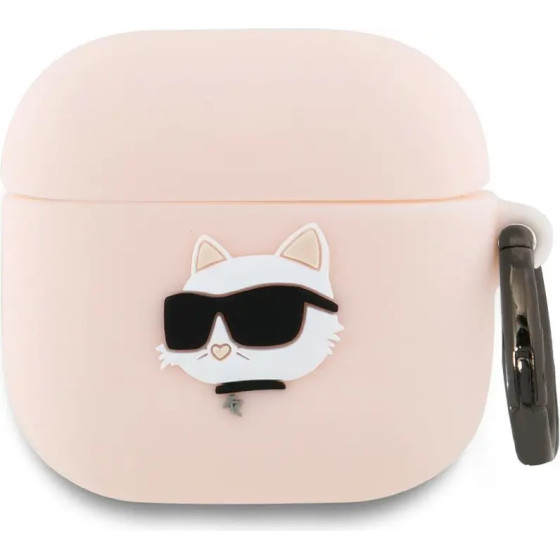 Karl Lagerfeld KLA4RUNCHP AirPods 4 cover pink Silicone Choupette Head 3D - (KF002505-0)