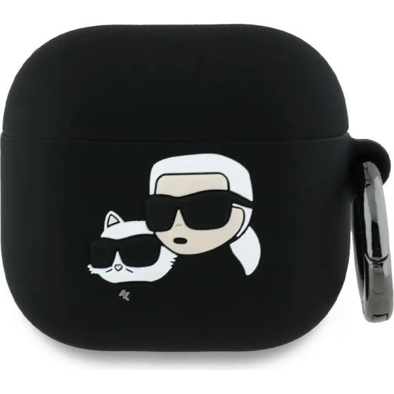 Karl Lagerfeld KLA4RUNKCHK AirPods 4 cover black/black Silicone Karl&Chaupette Head 3D - (KF002507-0)