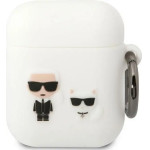 Karl Lagerfeld KLACA2SILKCW AirPods 1/2 cover white/white Silicone Karl & Choupette - (KF001579-0)