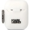 Karl Lagerfeld KLACA2SILKCW AirPods 1/2 cover white/white Silicone Karl & Choupette - (KF001579-0)