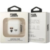 Karl Lagerfeld KLACA2SILKCW AirPods 1/2 cover white/white Silicone Karl & Choupette - (KF001579-0)