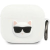 Karl Lagerfeld KLACA3SILCHWH AirPods 3 cover bialy/white Silicone Choupette - (KF000649-0)