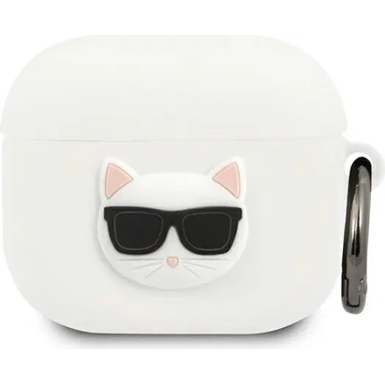 Karl Lagerfeld KLACA3SILCHWH AirPods 3 cover bialy/white Silicone Choupette - (KF000649-0)