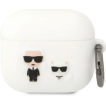 Karl Lagerfeld KLACA3SILKCW AirPods 3 cover white/white Silicone Karl & Choupette - (KF001580-0)