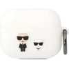 Karl Lagerfeld KLACAPSILKCW AirPods Pro cover white/white Silicone Karl & Choupette - (KF001446-0)