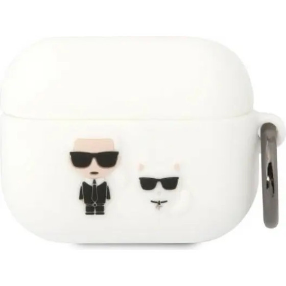 Karl Lagerfeld KLACAPSILKCW AirPods Pro cover white/white Silicone Karl & Choupette - (KF001446-0)