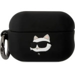 Karl Lagerfeld KLAP2RUNCHK AirPods Pro 2 cover black/black Silicone Choupette Head 3D - (KF001480-0)