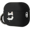 Karl Lagerfeld KLAP2RUNCHK AirPods Pro 2 cover black/black Silicone Choupette Head 3D - (KF001480-0)