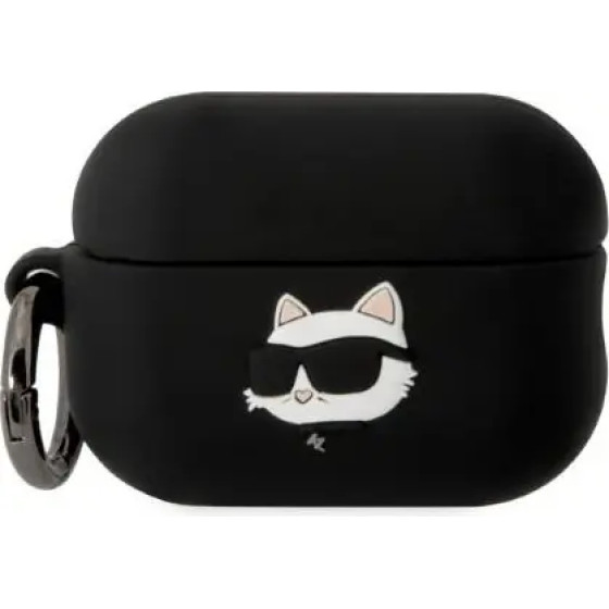Karl Lagerfeld KLAP2RUNCHK AirPods Pro 2 cover black/black Silicone Choupette Head 3D - (KF001480-0)