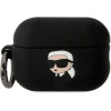 Karl Lagerfeld KLAP2RUNIKK AirPods Pro 2 cover black/black Silicone Karl Head 3D - (KF001477-0)