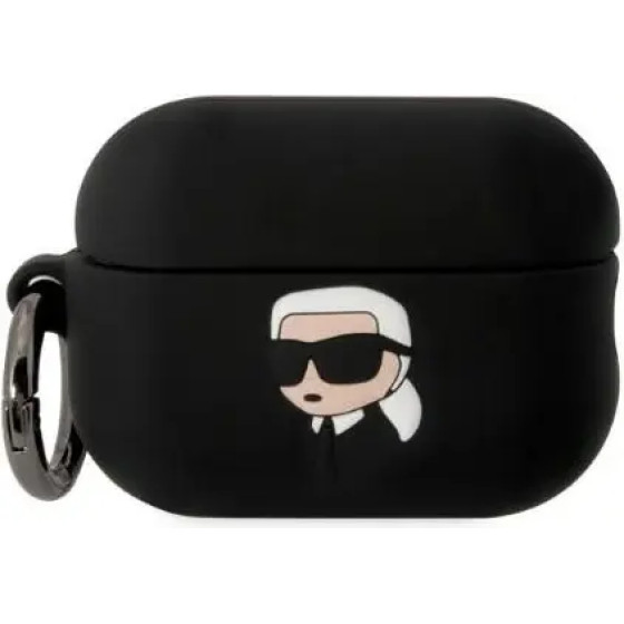 Karl Lagerfeld KLAP2RUNIKK AirPods Pro 2 cover black/black Silicone Karl Head 3D - (KF001477-0)