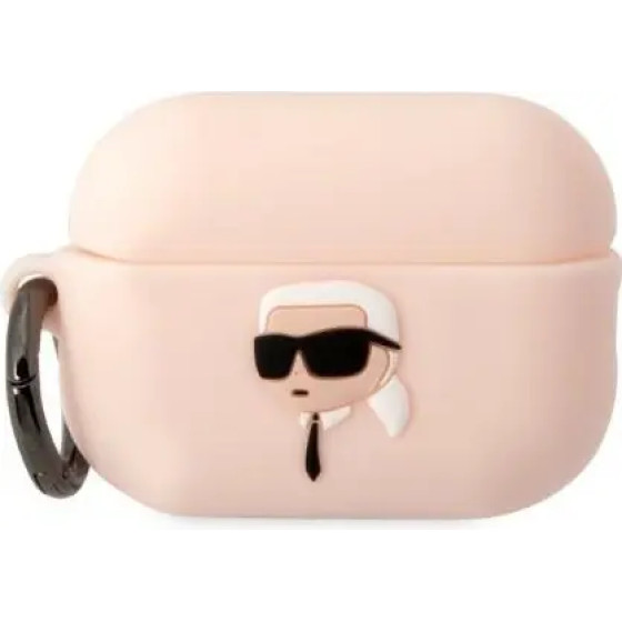 Karl Lagerfeld KLAP2RUNIKP AirPods Pro 2 cover pink/pink Silicone Karl Head 3D - (KF001479-0)