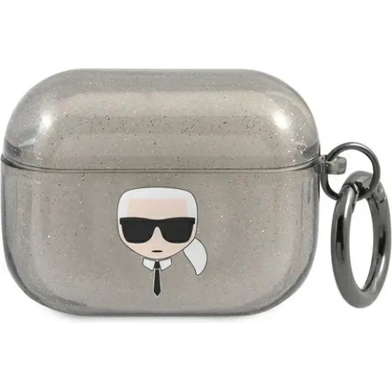 Karl Lagerfeld KLAPUKHGK AirPods Pro cover czarny/black Glitter Karl`s Head - (KF000832-0)