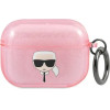 Karl Lagerfeld KLAPUKHGP AirPods Pro cover rozowy/pink Glitter Karl`s Head - (KF000838-0)