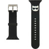 Karl Lagerfeld KLAWLSLCK Apple Watch Strap 42/44 / 45mm black / black strap Silicone Choupette Heads - (KF000856-0)