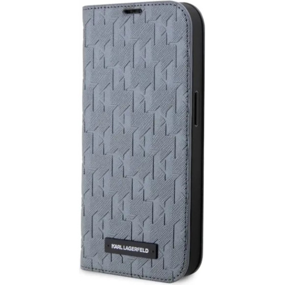 Karl Lagerfeld KLBKP14SSAKLHPG iPhone 14 6.1 bookcase silver/silver Saffiano Monogram - (KF001636-0)