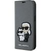 Karl Lagerfeld KLBKP14SSANKCPG iPhone 14 6.1 bookcase silver/silver Saffiano Karl & Choupette - (KF001615-0)