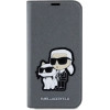 Karl Lagerfeld KLBKP14SSANKCPG iPhone 14 6.1 bookcase silver/silver Saffiano Karl & Choupette - (KF001615-0)