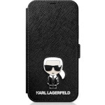 Karl Lagerfeld KLFLBKP12SIKMSBK iPhone 12 mini 5,4'' czarny/black book Saffiano Ikonik Metal - (KF000472-0)