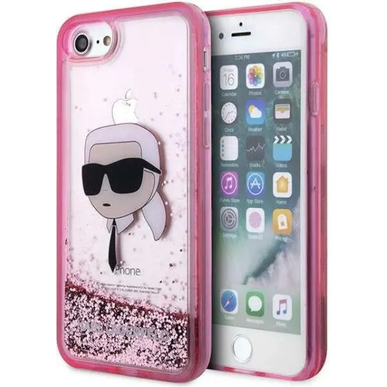 Karl Lagerfeld KLHCI8LNKHCP iPhone 7/8/ SE 2020/2022 pink/pink hardcase Glitter Karl Head - (KF001529-0)