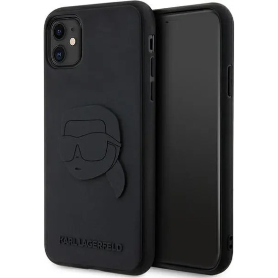 Karl Lagerfeld KLHCN613DRKNK iPhone 11 / Xr 6.1'' black/black hardcase Rubber Karl Head 3D - (KF001668-0)