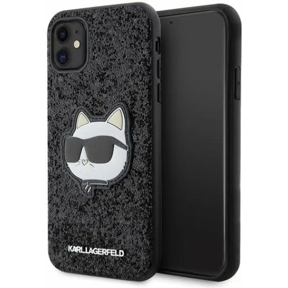Karl Lagerfeld KLHCN61G2CPK iPhone 11 / Xr 6.1'' black/black hardcase Glitter Choupette Patch - (KF001662-0)