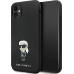 Karl Lagerfeld KLHCN61SMHKNPK case for iPhone 11 / Xr - black Silicone Ikonik Metal Pin - (KF001698-0)