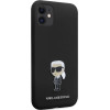 Karl Lagerfeld KLHCN61SMHKNPK case for iPhone 11 / Xr - black Silicone Ikonik Metal Pin - (KF001698-0)